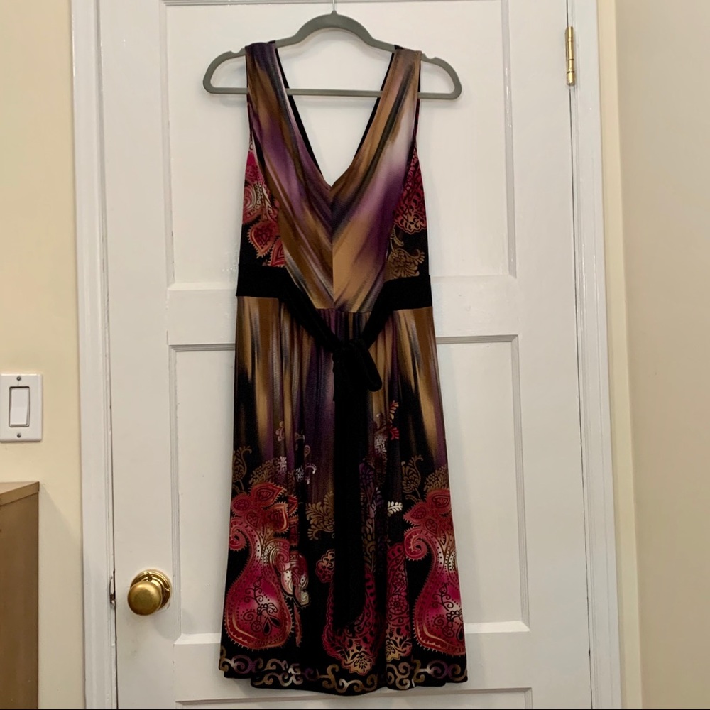 Paisley Dress W/Tie Back 20W - Picture 2 of 4